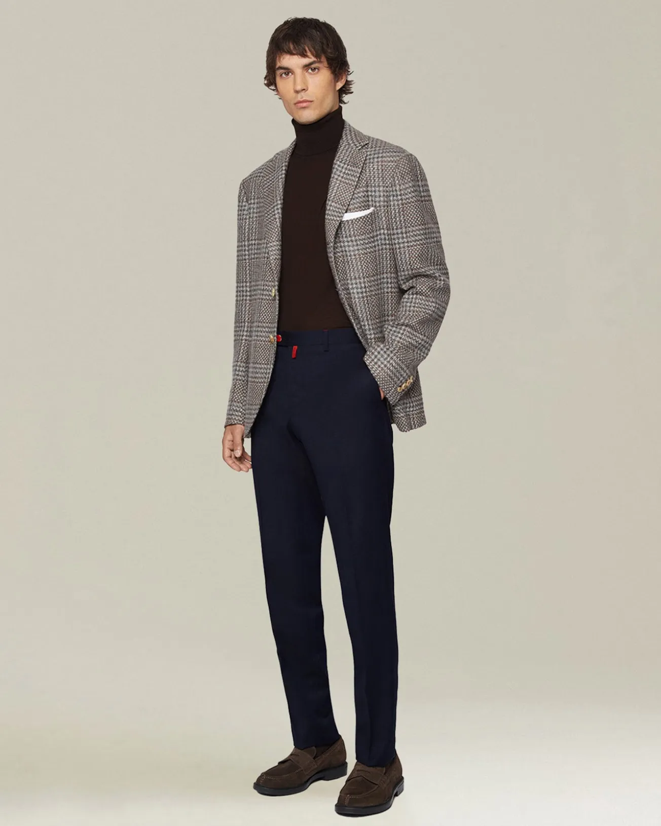 BLUE DIAMOND POLO NECK TOP