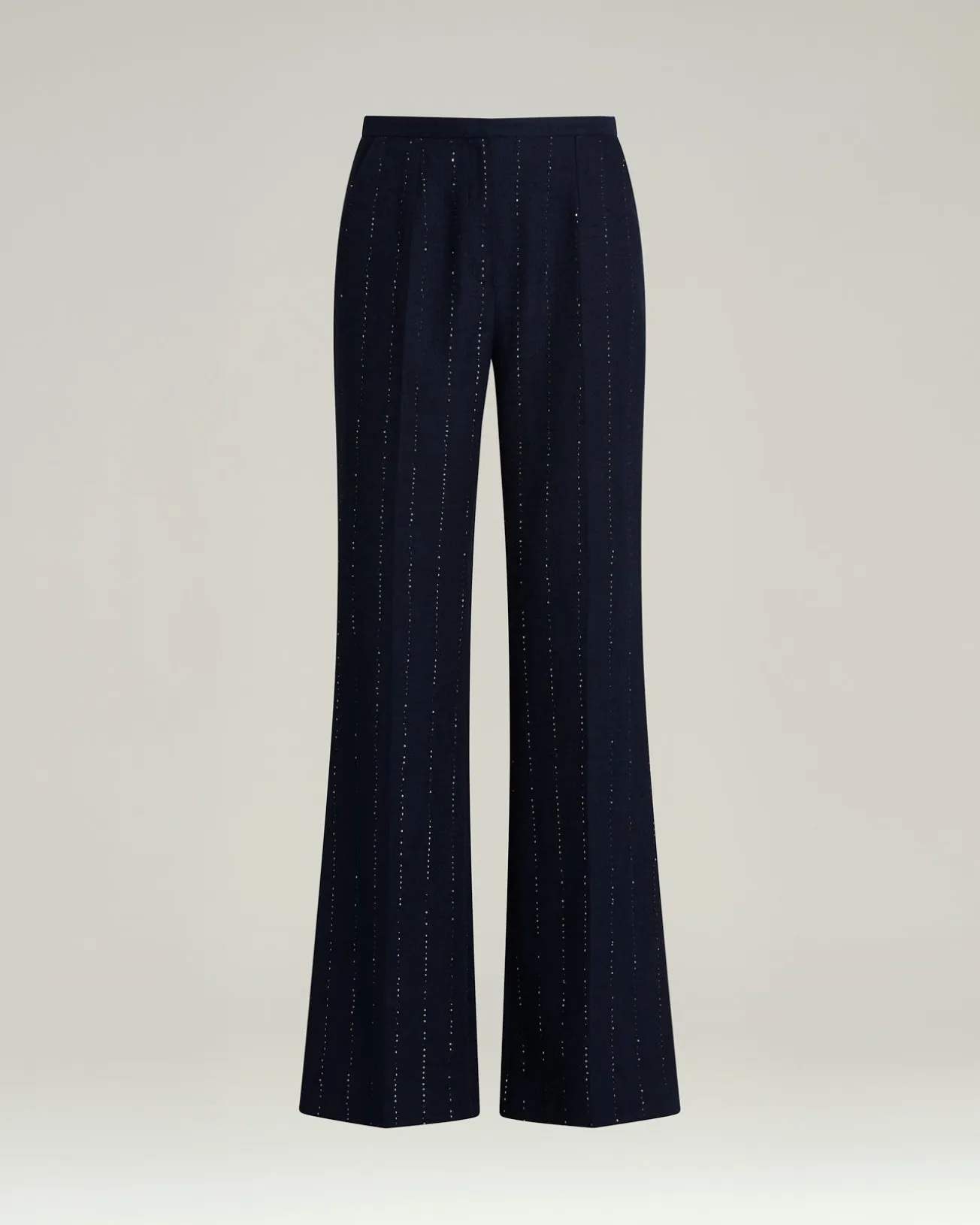 BLUE TAILORED LINEN WOOL, AND SILK TROUSERS