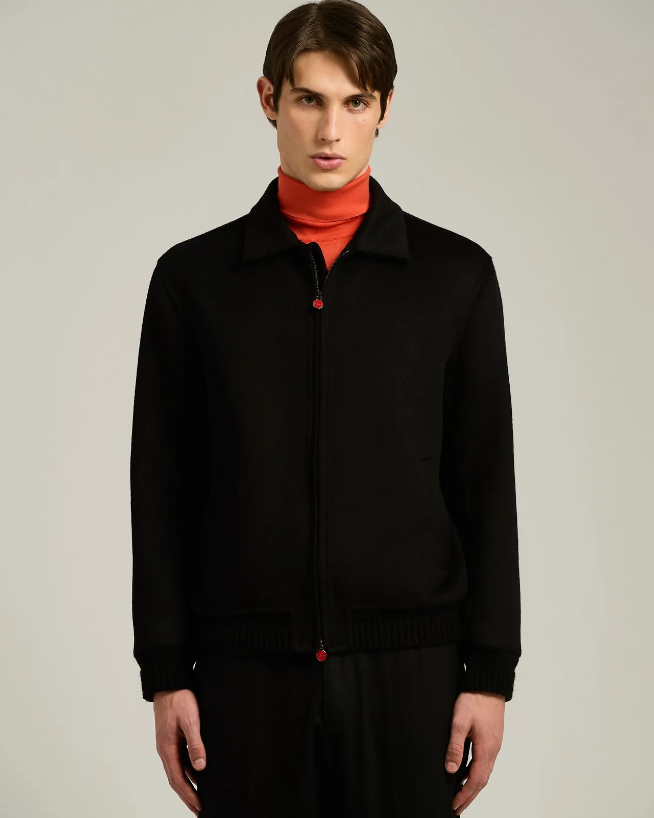 BOMBER IN PURE BLACK CASHMERE