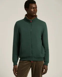 BROWN PURE CASHMERE ZIP-UP JACKET
