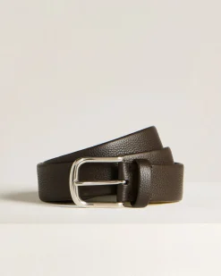 CALFSKIN BELT DARK BROWN CALFSKIN LEATHER