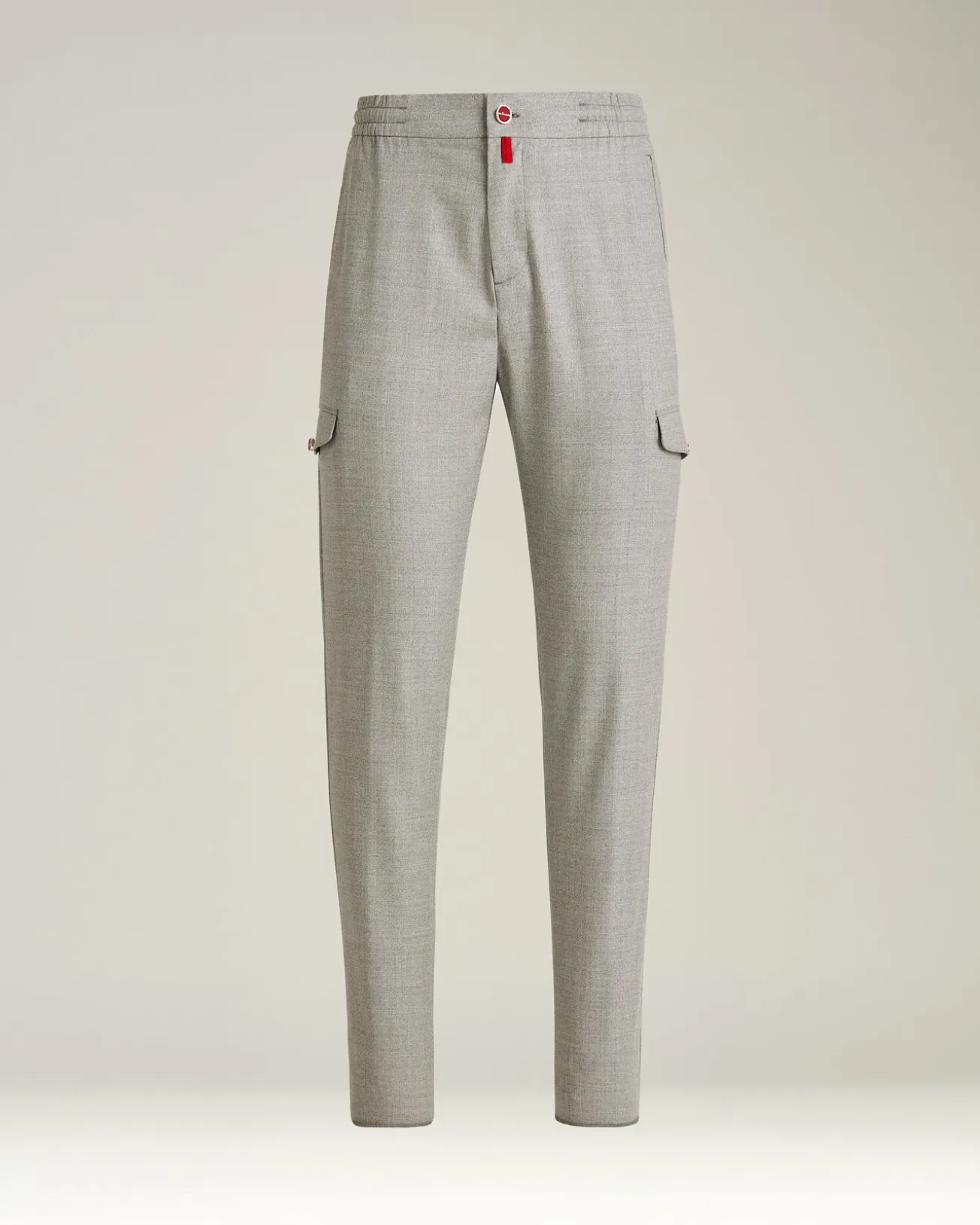 CARGO TROUSERS IN PURE VIRGIN WOOL GREY MELANGE