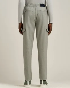 CARGO TROUSERS IN PURE VIRGIN WOOL GREY MELANGE