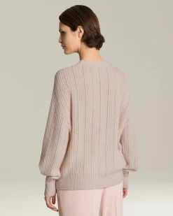 CASHMERE AND SILK JUMPER WITH PERFORATED DETAILING