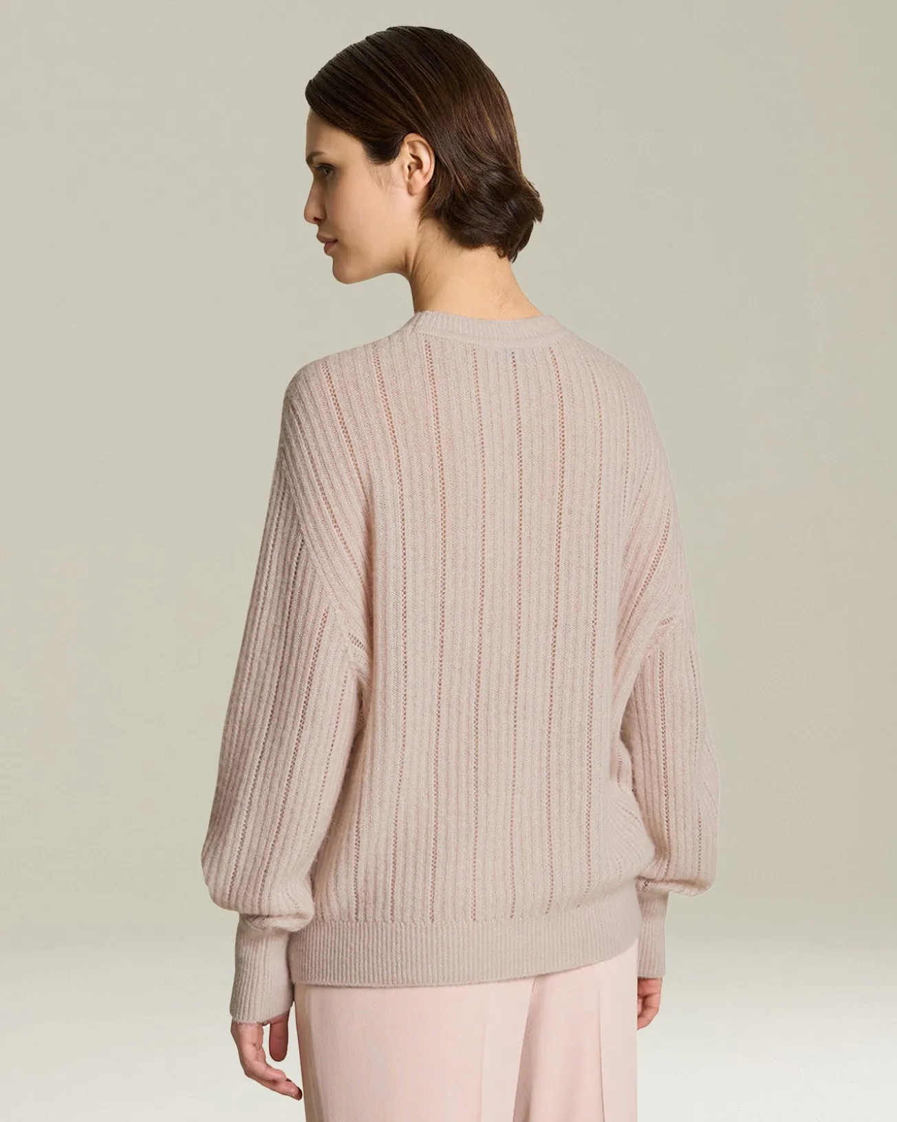 CASHMERE AND SILK JUMPER WITH PERFORATED DETAILING