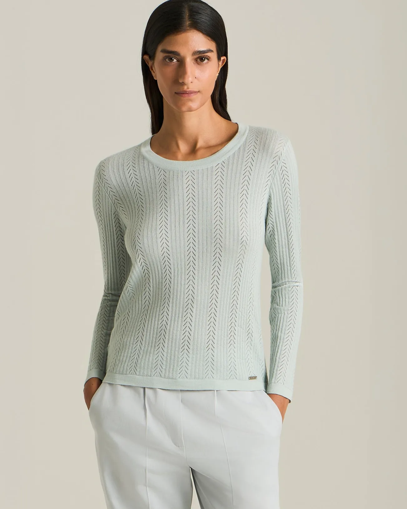 CASHMERE AND SILK OPENWORK SWEATER
