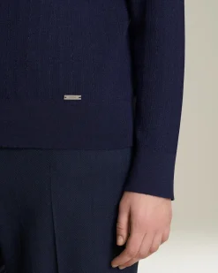 CASHMERE AND SILK POLO NECK JUMPER