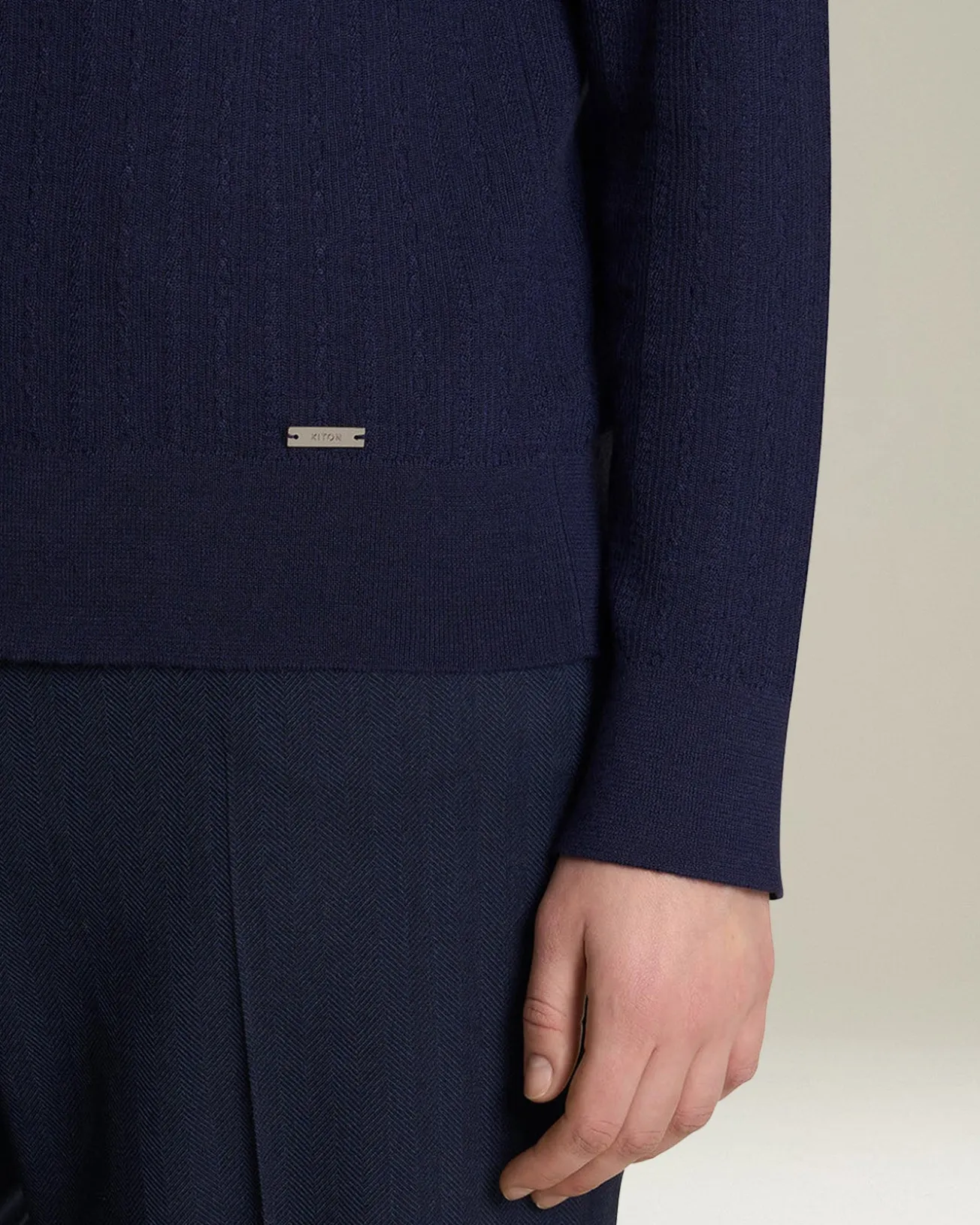 CASHMERE AND SILK POLO NECK JUMPER