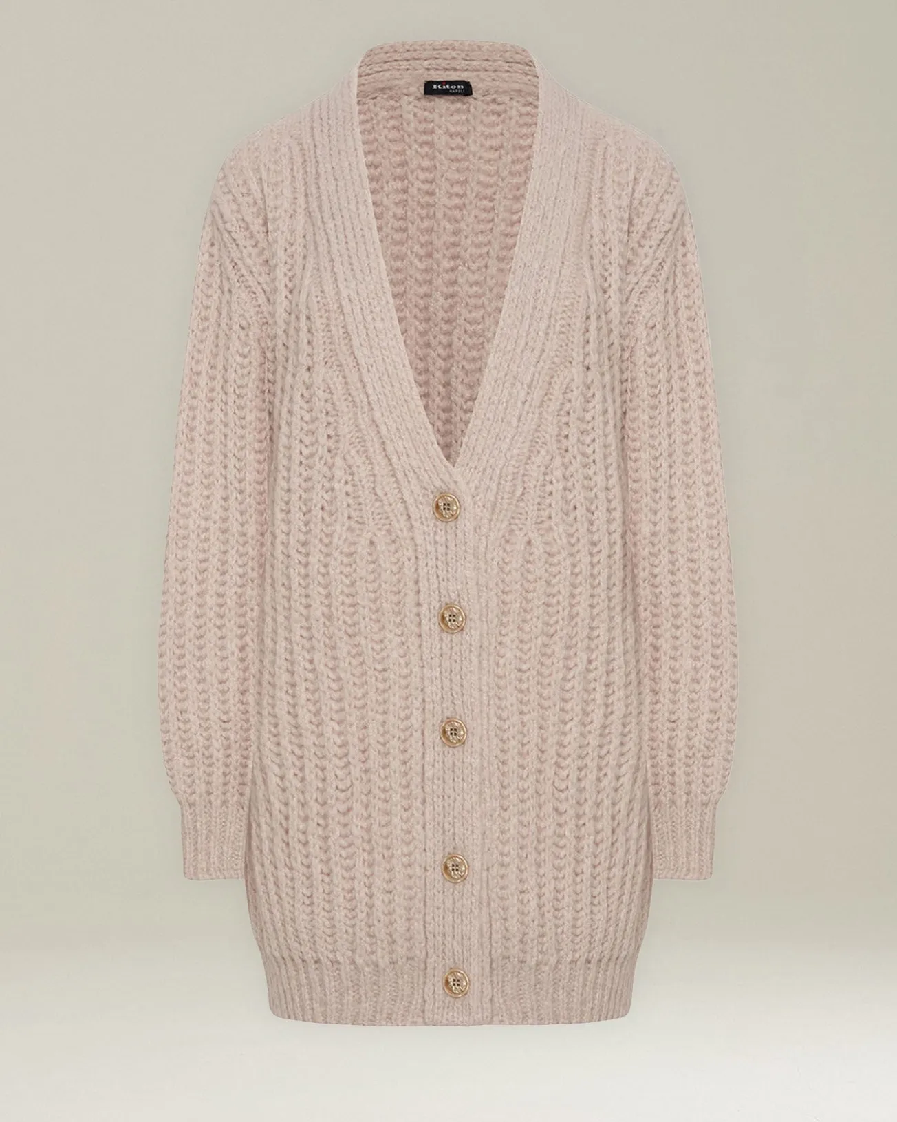 CASHMERE AND SILK RIBBED CARDIGAN