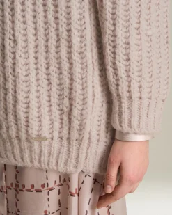 CASHMERE AND SILK RIBBED CARDIGAN
