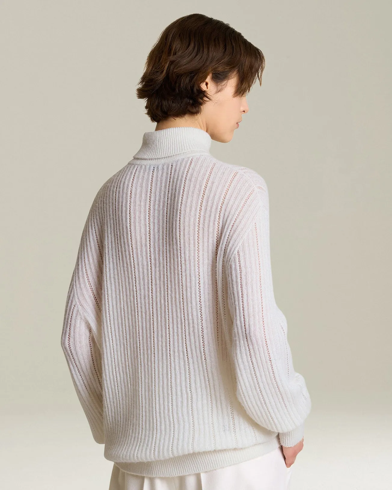 CASHMERE AND SILK RIBBED JUMPER