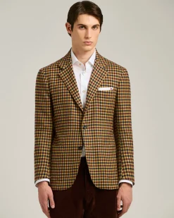 CASHMERE BLAZER WITH YELLOW MICRO-CHECK
