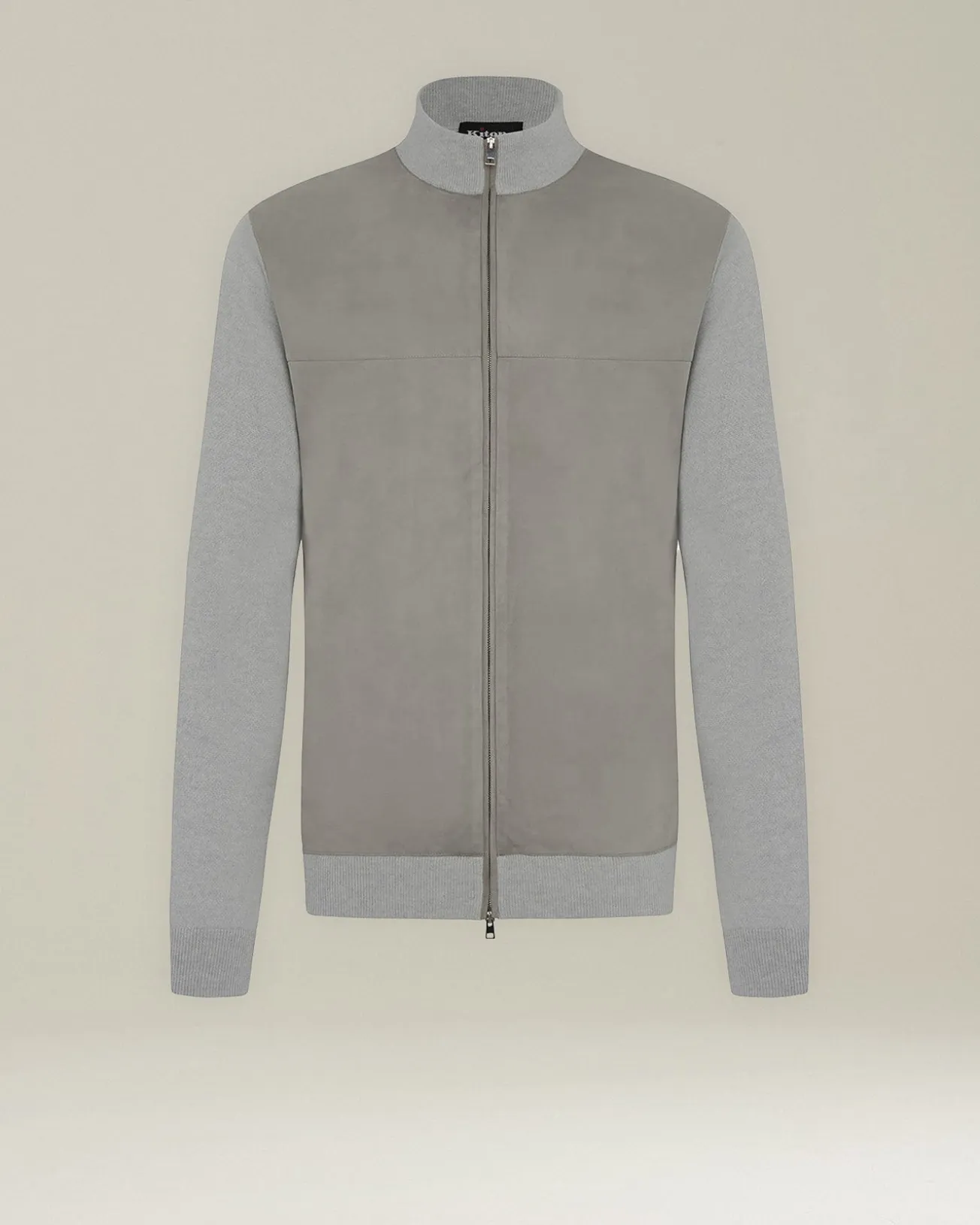 CASHMERE BOMBER JACKET WITH LEATHER INSERTS
