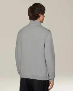 CASHMERE BOMBER JACKET WITH LEATHER INSERTS