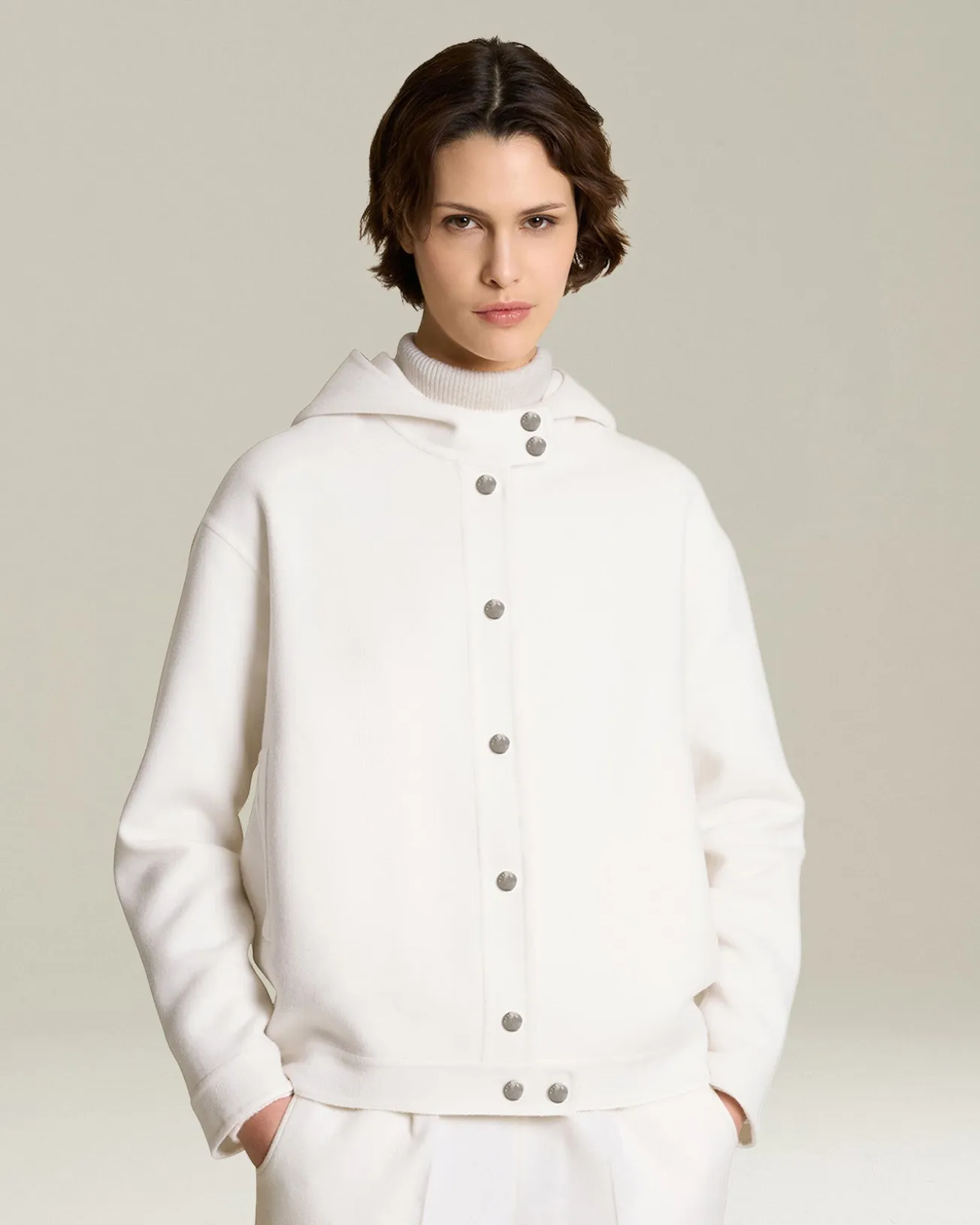 CASHMERE DOUBLE CLOTH BLOUSON