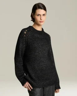CASHMERE JUMPER WITH PERFORATED DETAILING