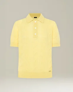 CASHMERE, SILK AND VISCOSE KNIT POLO SHIRT