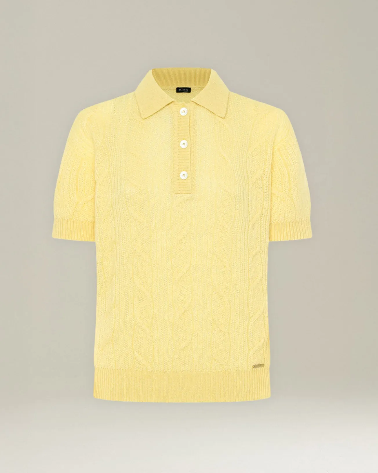 CASHMERE, SILK AND VISCOSE KNIT POLO SHIRT