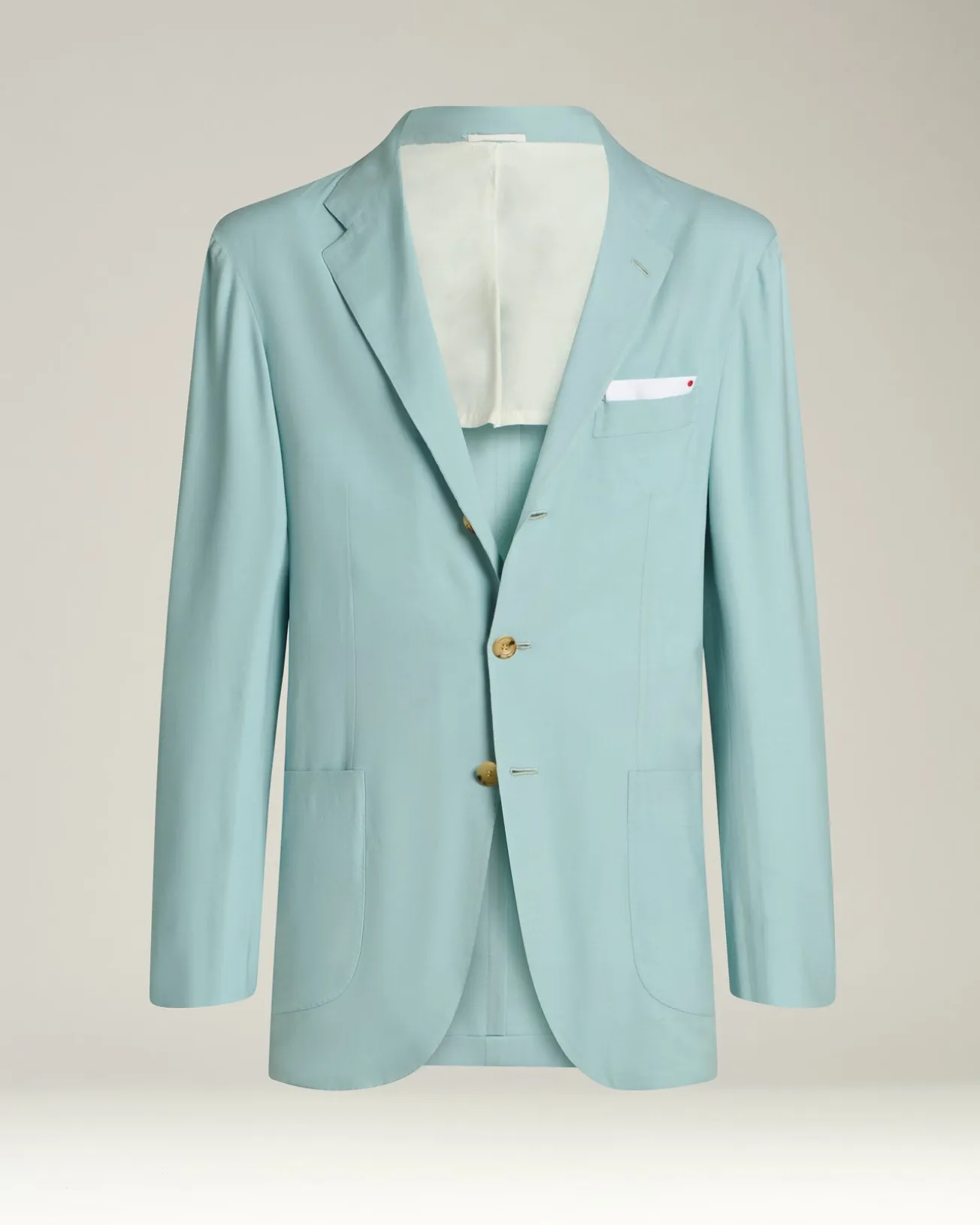 CASHMERE SINGLE-BREASTED JACKET IN AZURE
