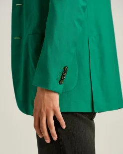 CASHMERE SINGLE-BREASTED JACKET IN GREEN