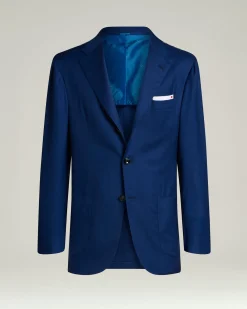 CASHMERE SINGLE-BREASTED JACKET IN BLUE