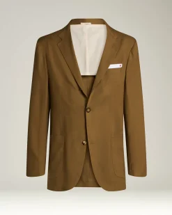 CASHMERE SINGLE-BREASTED JACKET IN BROWN