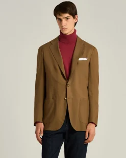 CASHMERE SINGLE-BREASTED JACKET IN BROWN