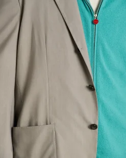 CASHMERE SINGLE-BREASTED JACKET IN MEDIUM GREY