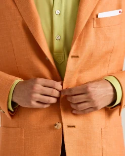CASHMERE, WOOL, SILK AND LINEN BLEND SINGLE-BREASTED JACKET