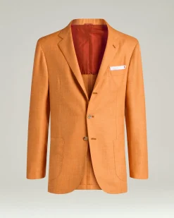 CASHMERE, WOOL, SILK AND LINEN BLEND SINGLE-BREASTED JACKET