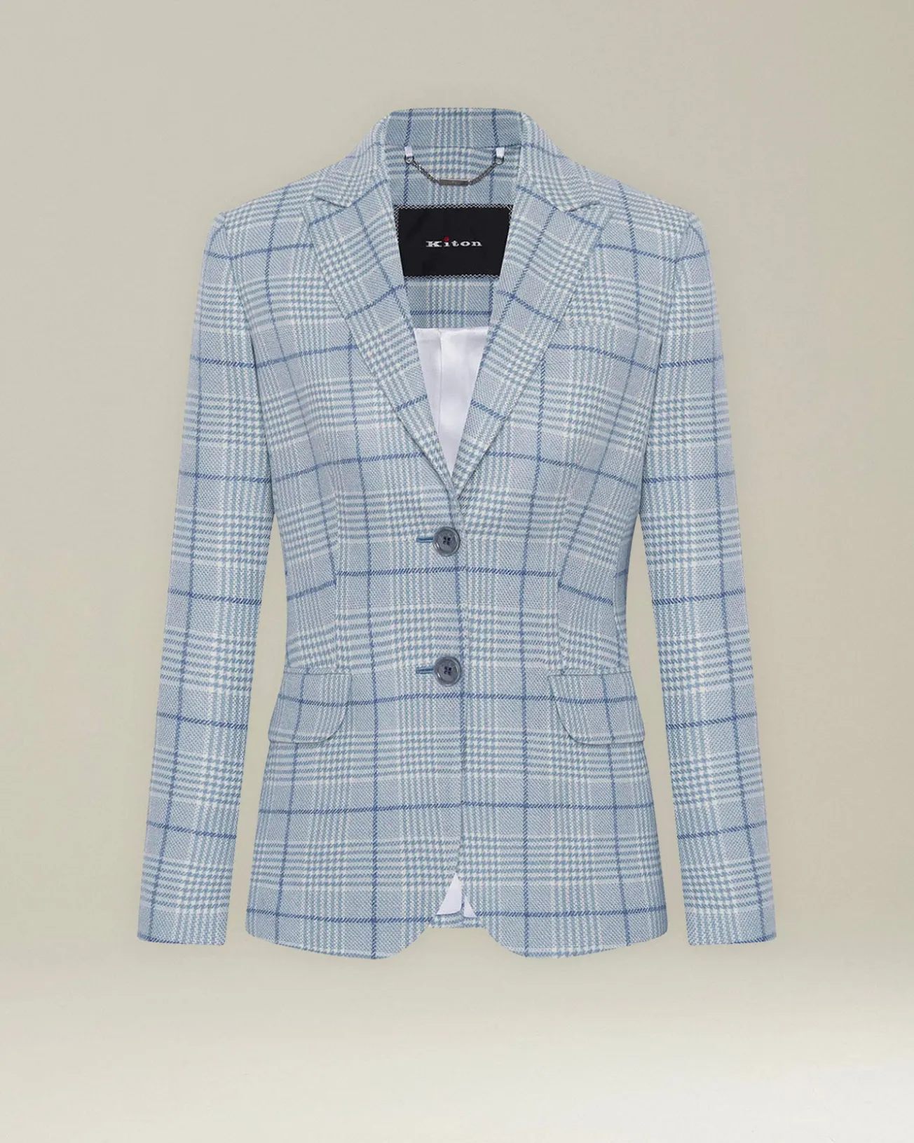 CHECKED CASHMERE BLAZER