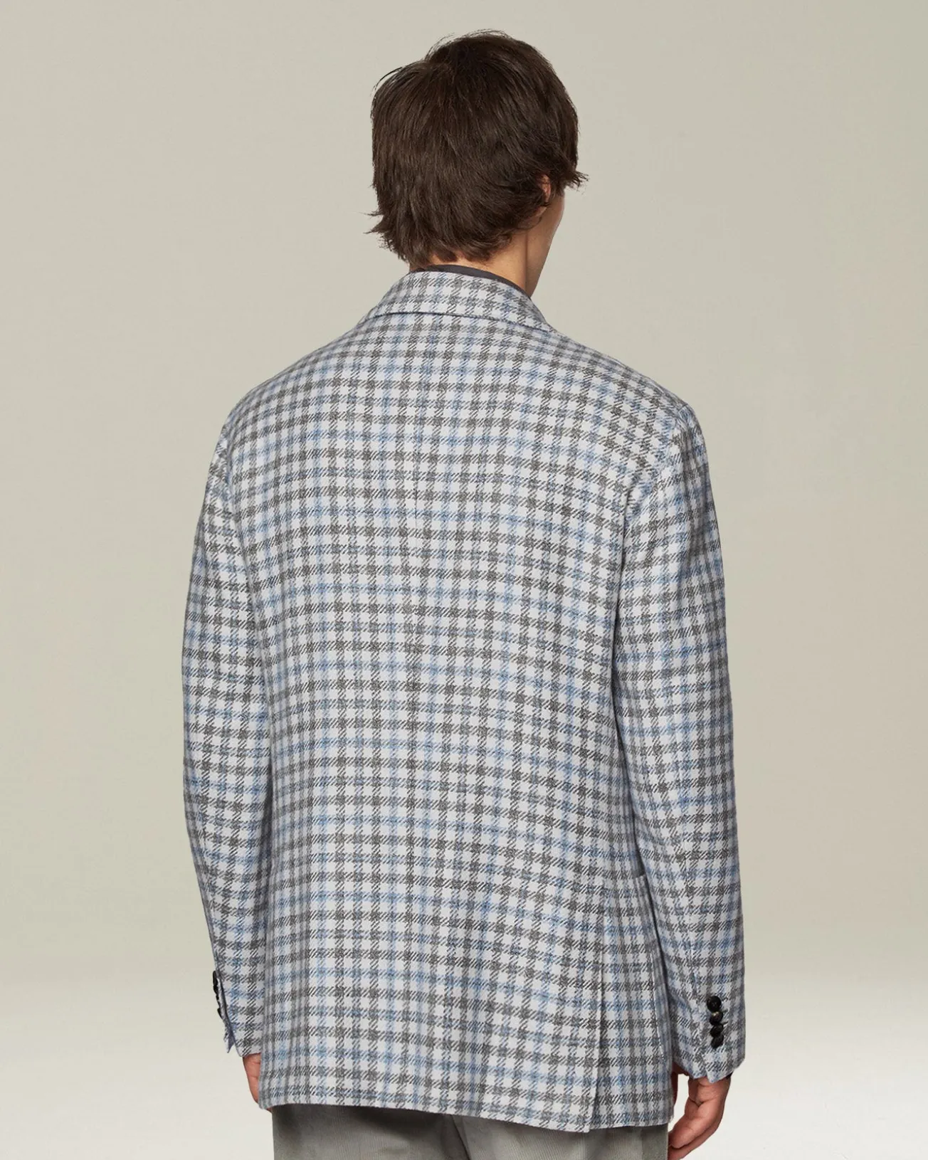 CHECKED CASHMERE BLEND BLAZER