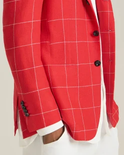 CHECKED CASHMERE BLEND BLAZER