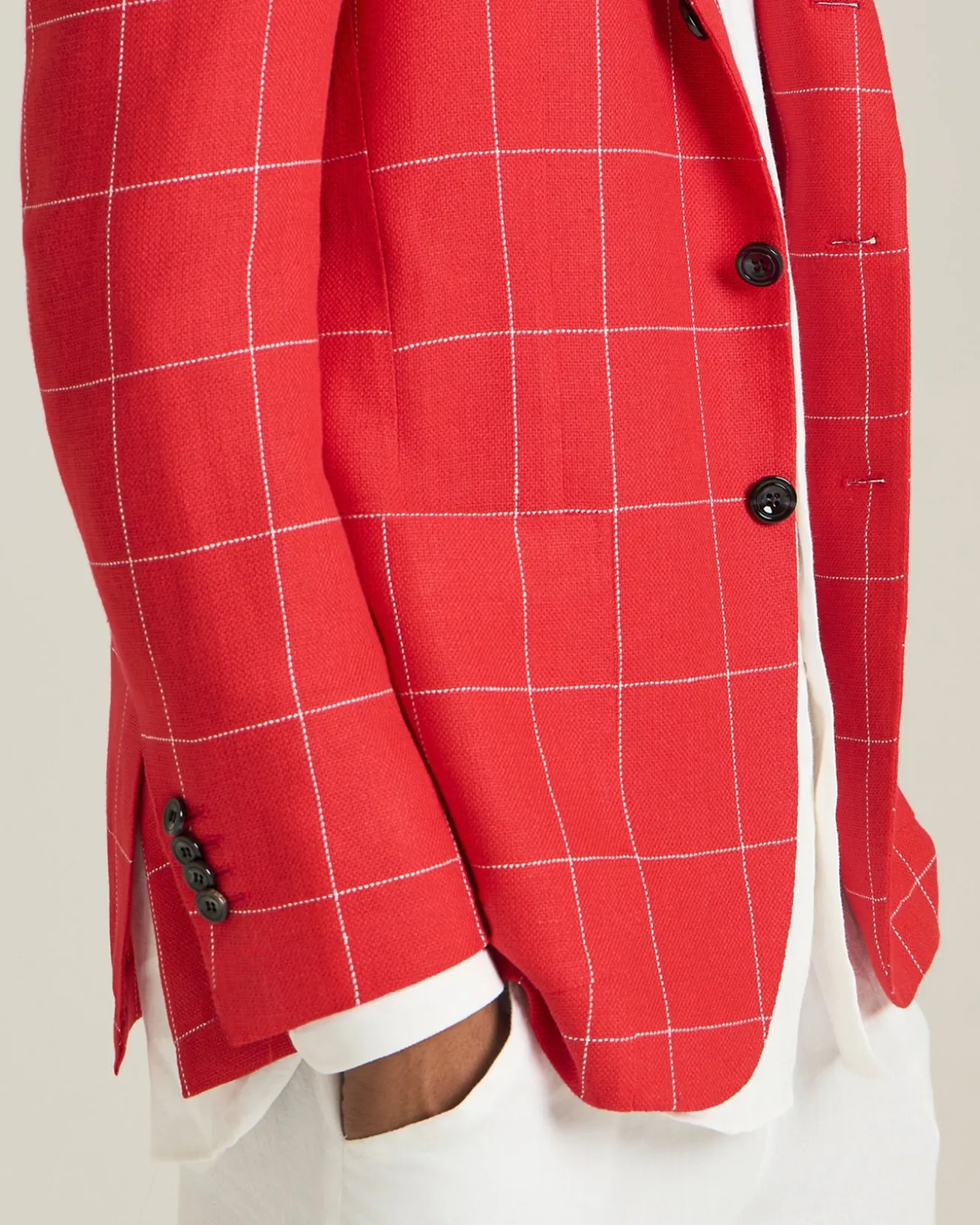 CHECKED CASHMERE BLEND BLAZER