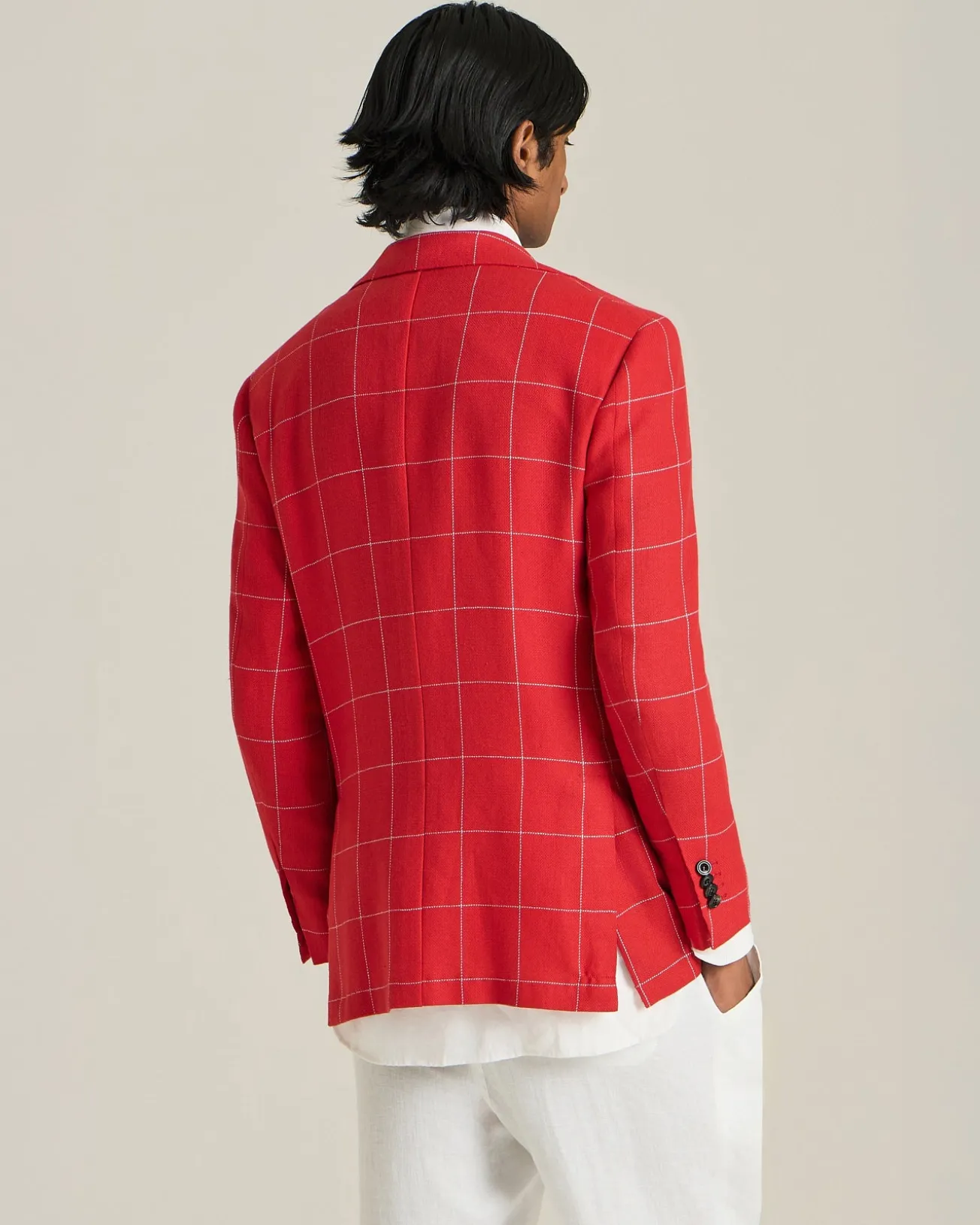 CHECKED CASHMERE BLEND BLAZER