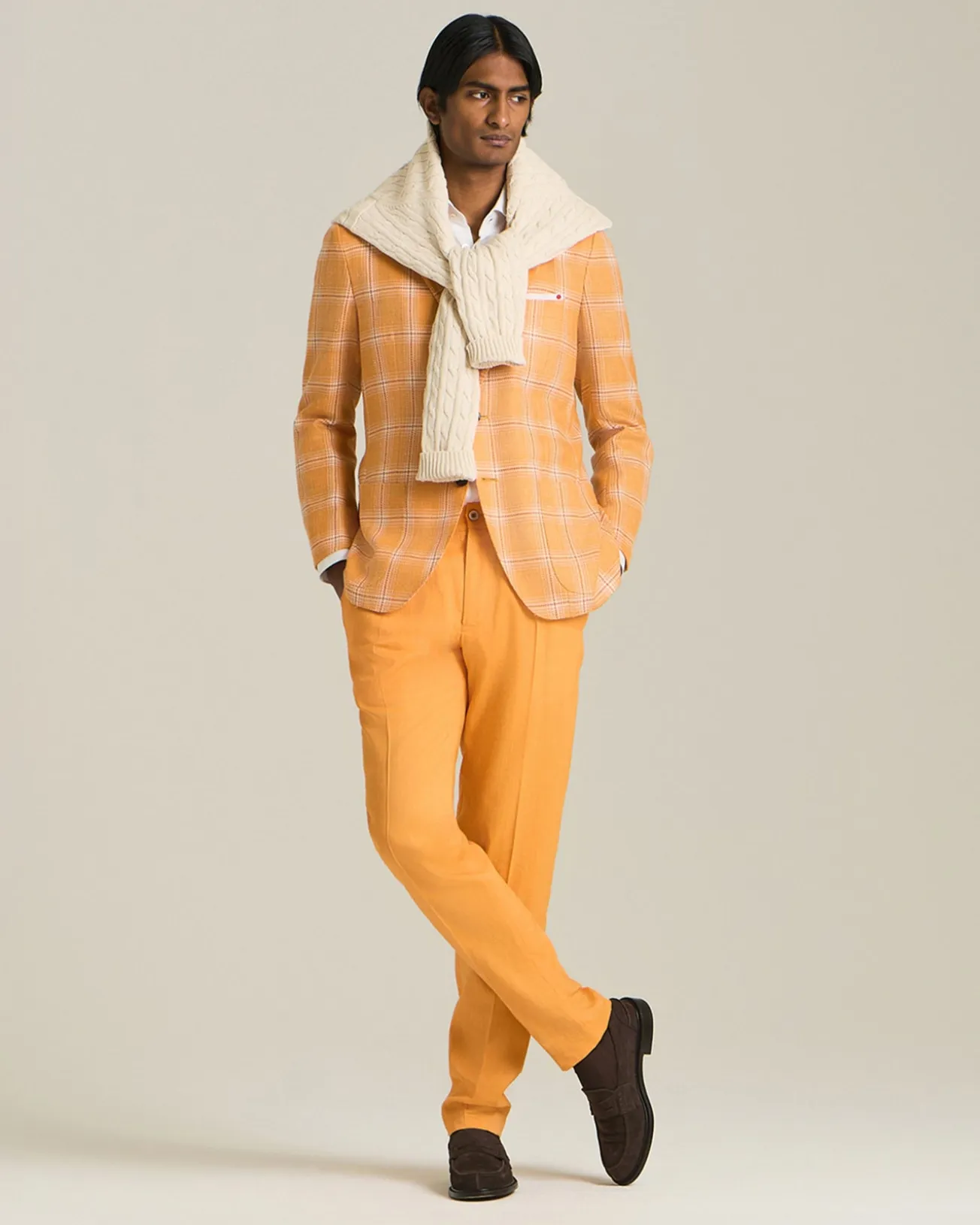 CHECKED CASHMERE BLEND BLAZER