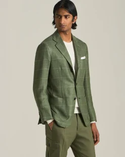 CHECKED CASHMERE BLEND BLAZER