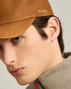 COGNAC LEATHER BASEBALL CAP