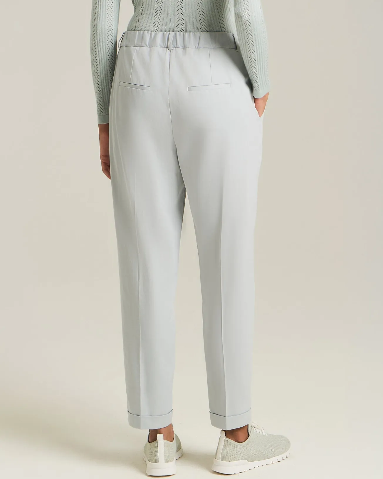COTTON AND CASHMERE TROUSERS