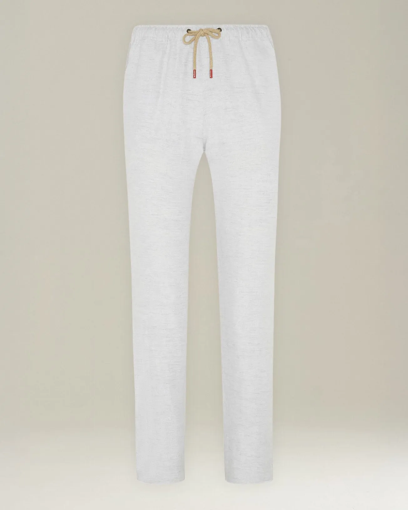 COTTON AND LINEN COMFORT-FIT PULL-ON TROUSERS