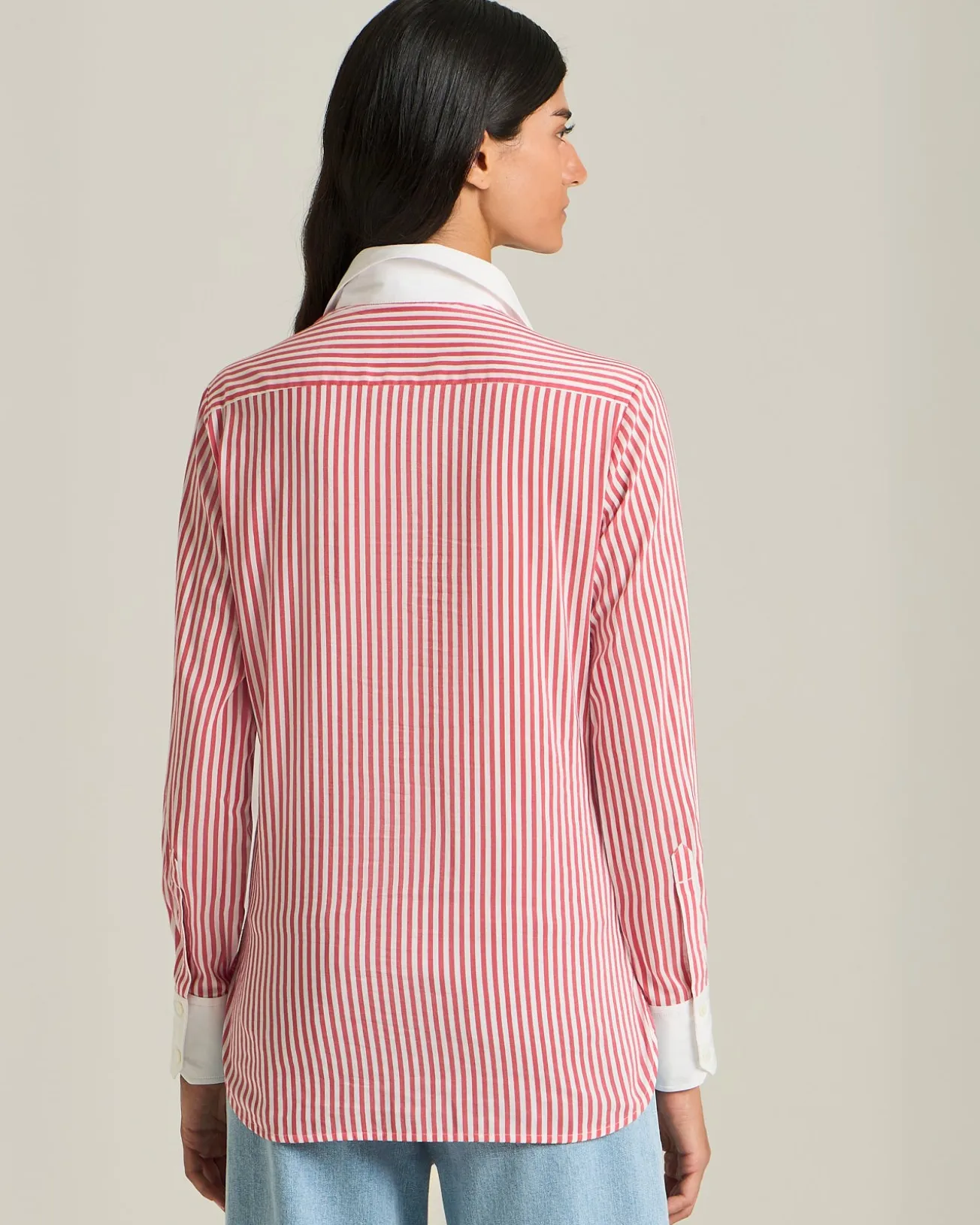 COTTON AND SILK STRIPED SHIRT