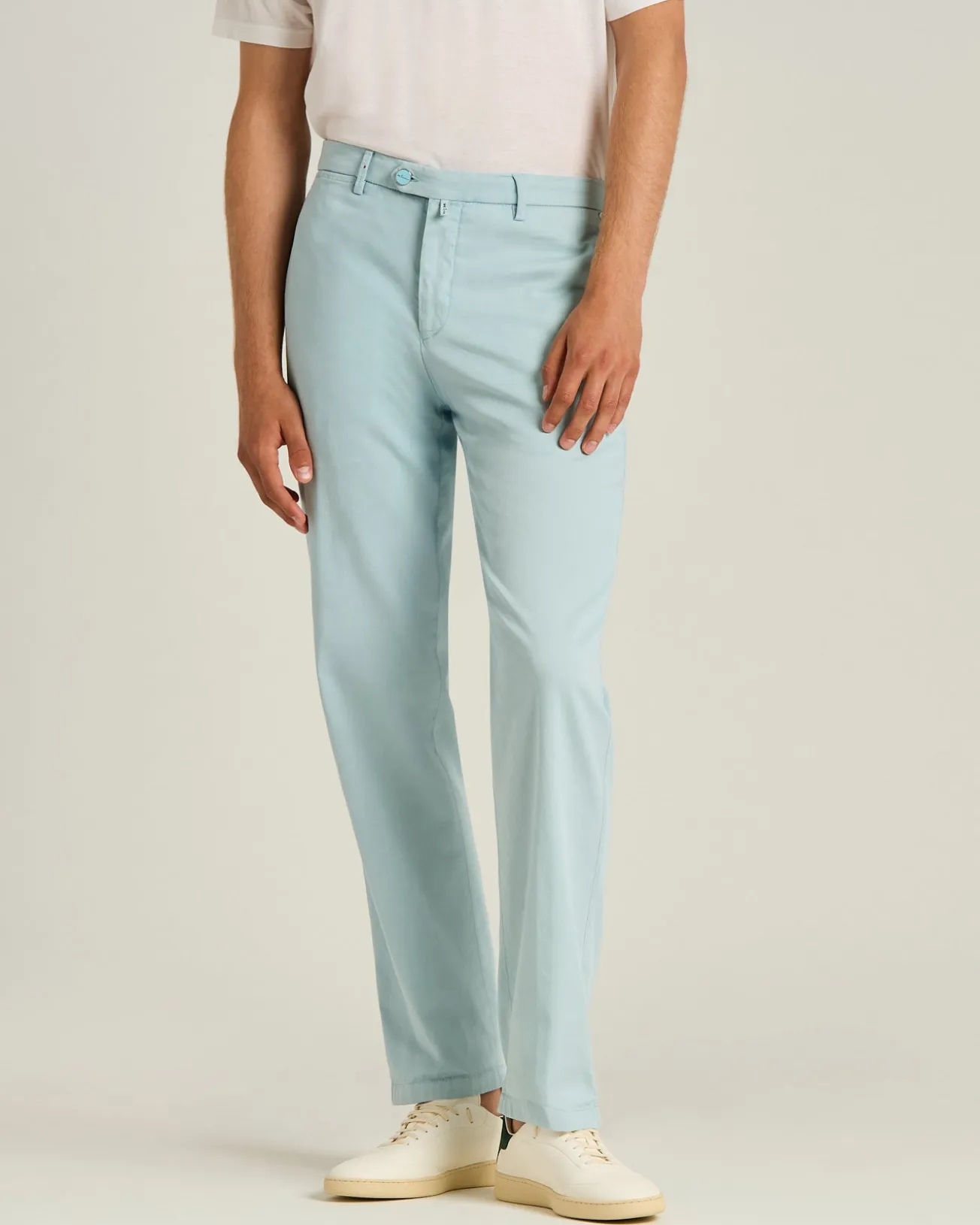 COTTON CHINO TROUSERS IN POWDER BLUE