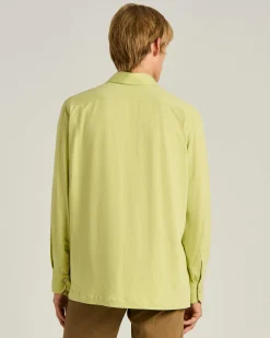 COTTON JERSEY LONG-SLEEVED POLO SHIRT IN GREEN