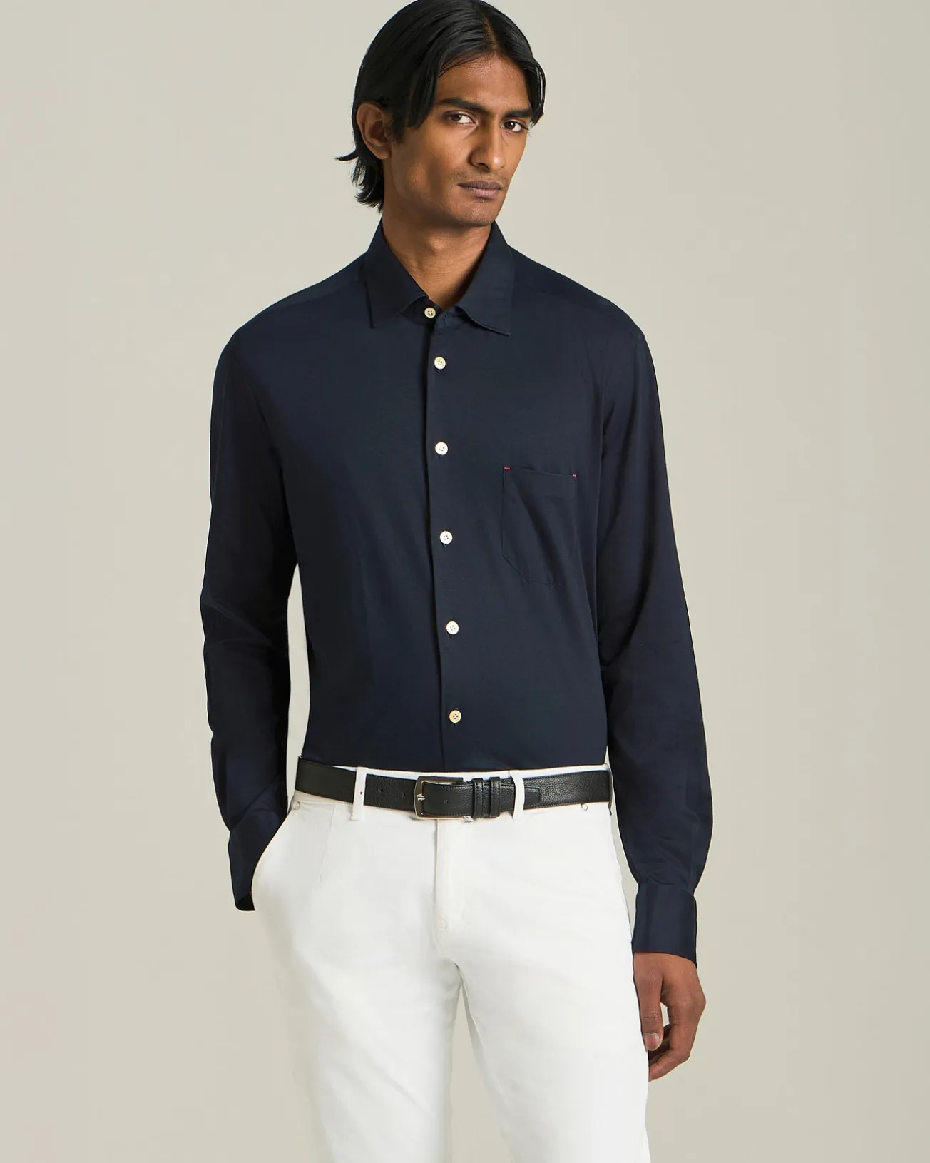 COTTON JERSEY SHIRT BLUE