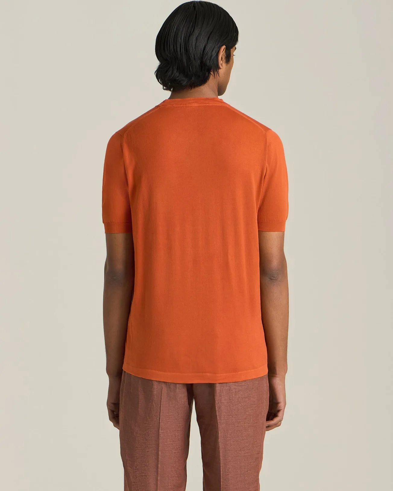 COTTON KNIT CREW NECK T-SHIRT