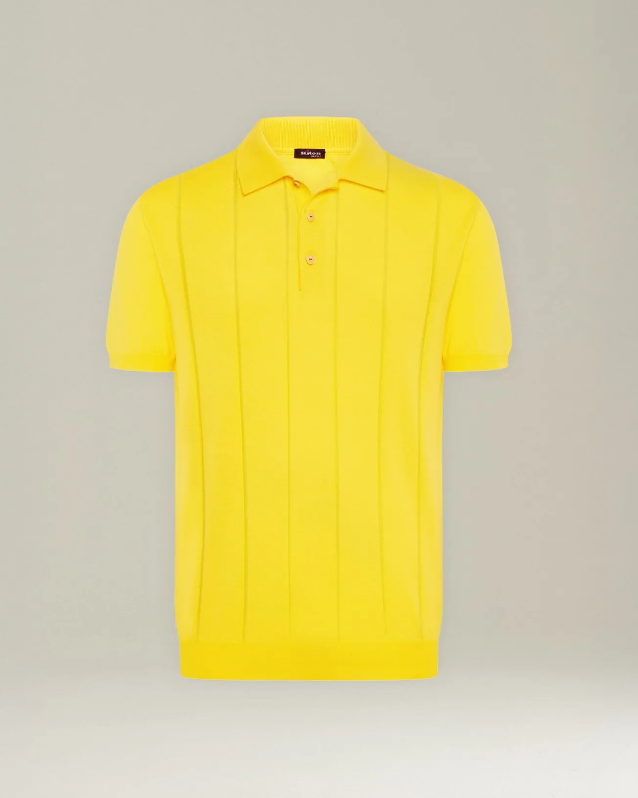 COTTON POLO SHIRT WITH RIBBED PATTERN