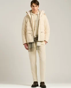 CREAM PLAID SCARF IN PURE CASHMERE