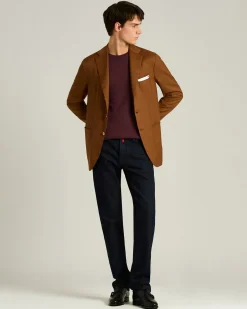 CREW NECK SWEATER IN PURE CASHMERE BURGUNDY