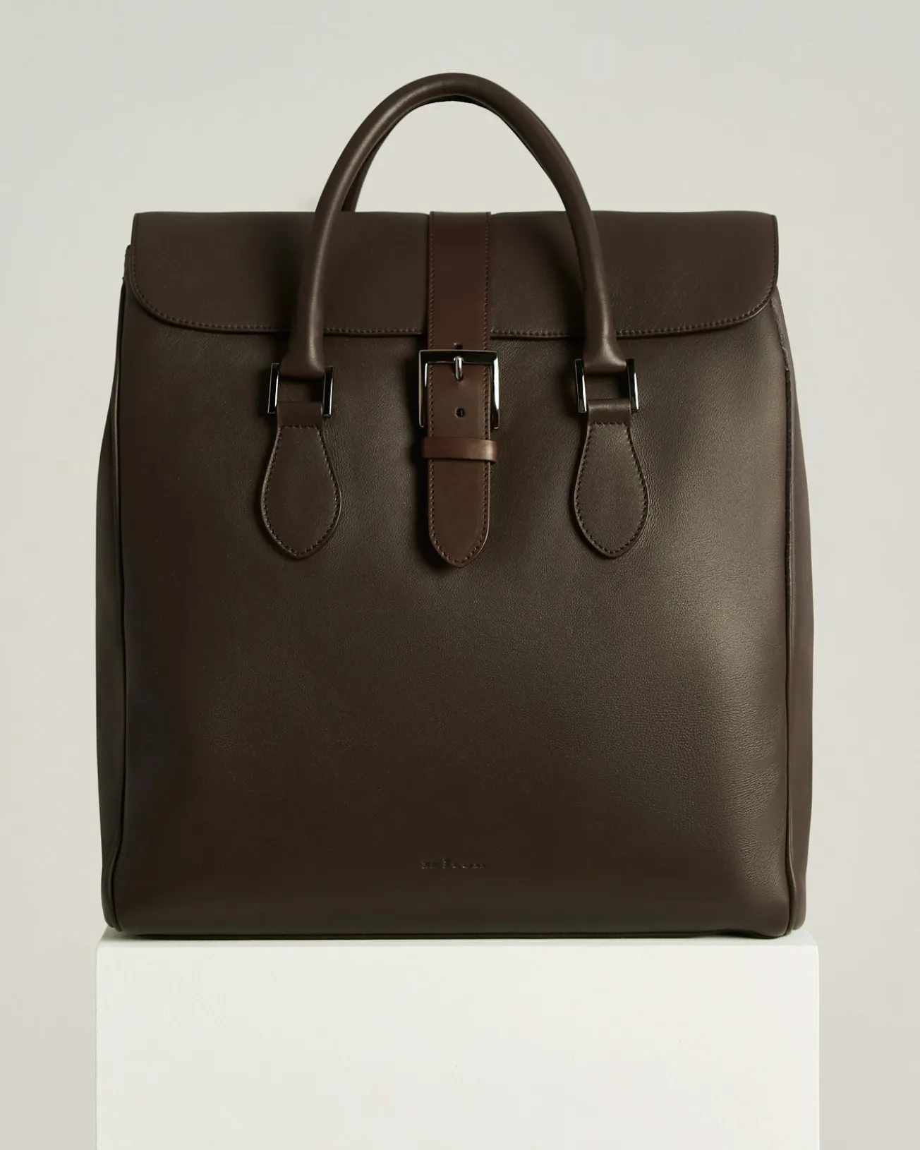 DARK BROWN FULL-GRAIN CALFSKIN SHOPPING BAG