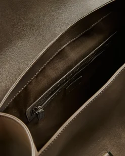 DARK BROWN FULL-GRAIN CALFSKIN SHOPPING BAG